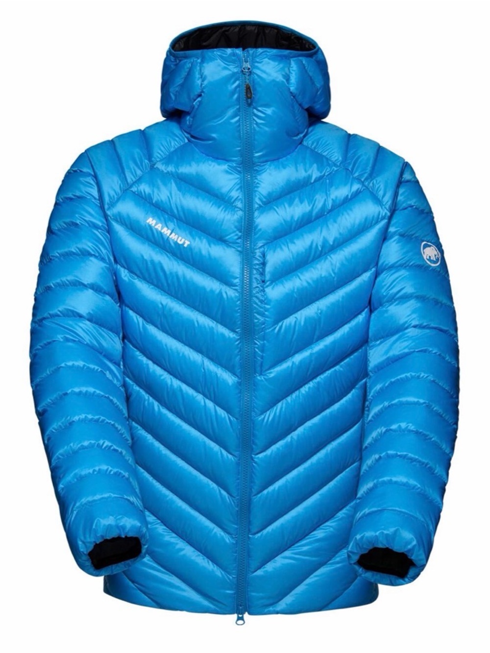 NWOT Mammut Broad Peak IN Bright Blue Hooded Puffer Jacket